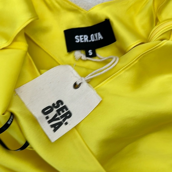 SER.O.YA LEAH SILK DRESS in BRIGHT 💛 yelllw Size‎ Small - Picture 9 of 13